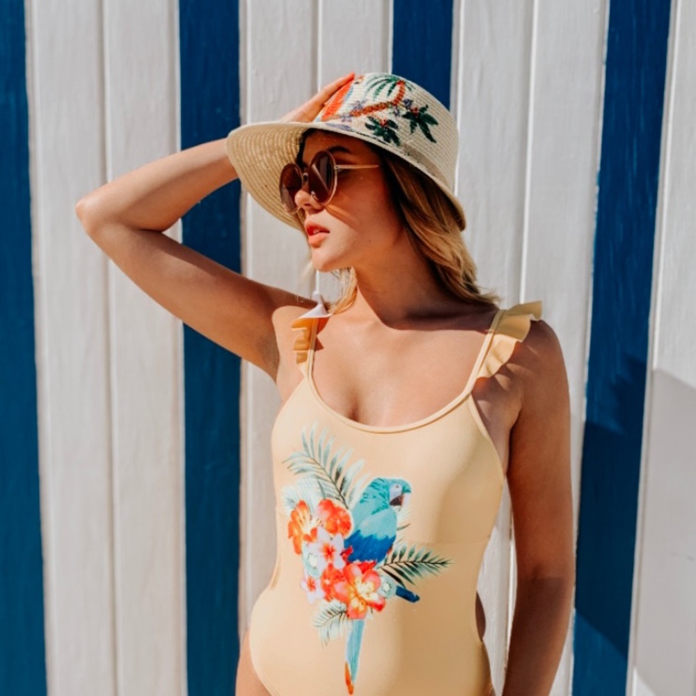 GB Gianni binni One Piece Yellow Parrot Swimsuit